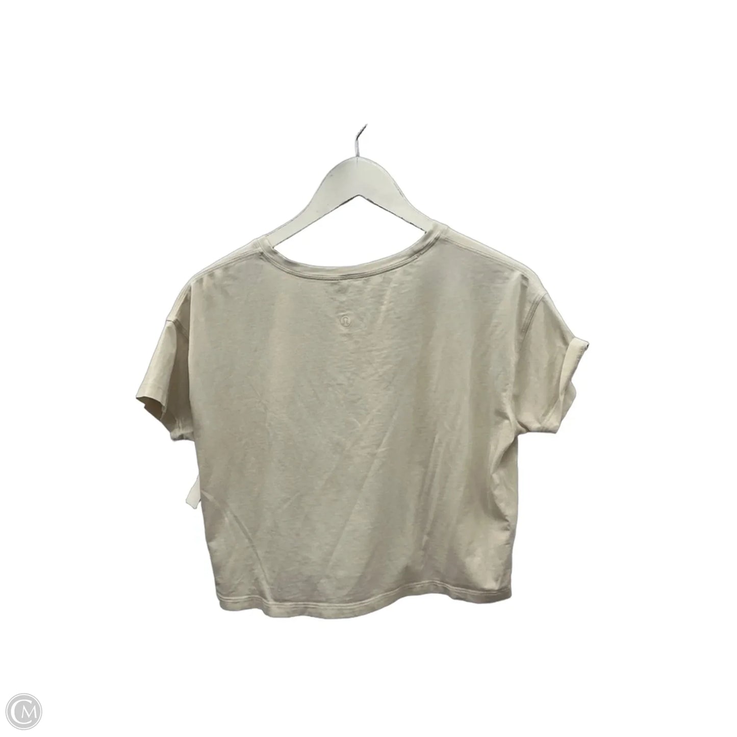 Athletic Top Short Sleeve By Lululemon In Cream, Size: S