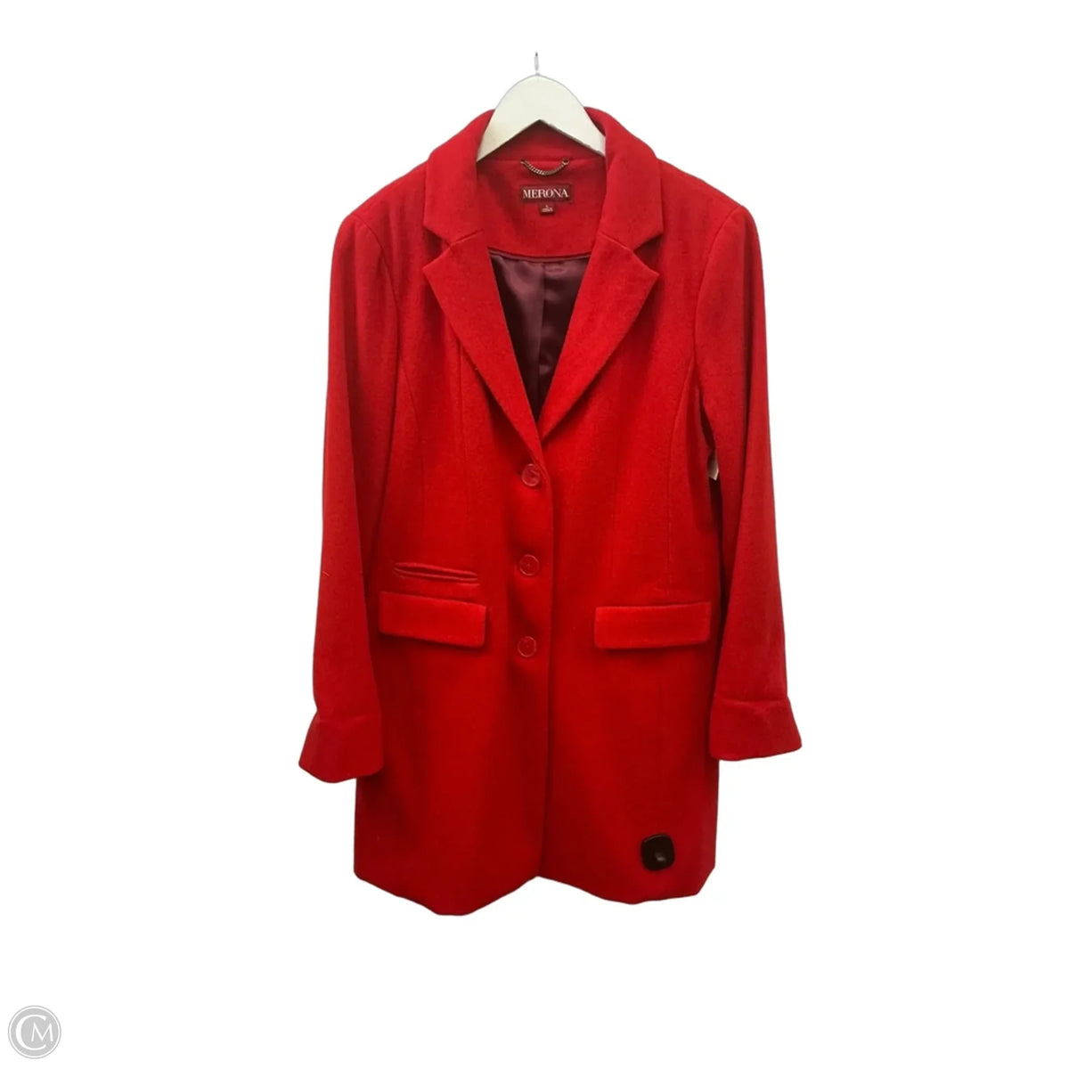 Coat Wool By Merona In Red, Size: L