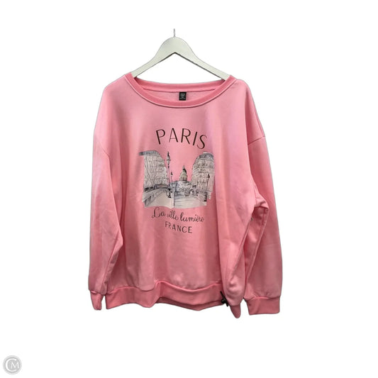 Sweatshirt Crewneck By Shein In Pink, Size: 3x