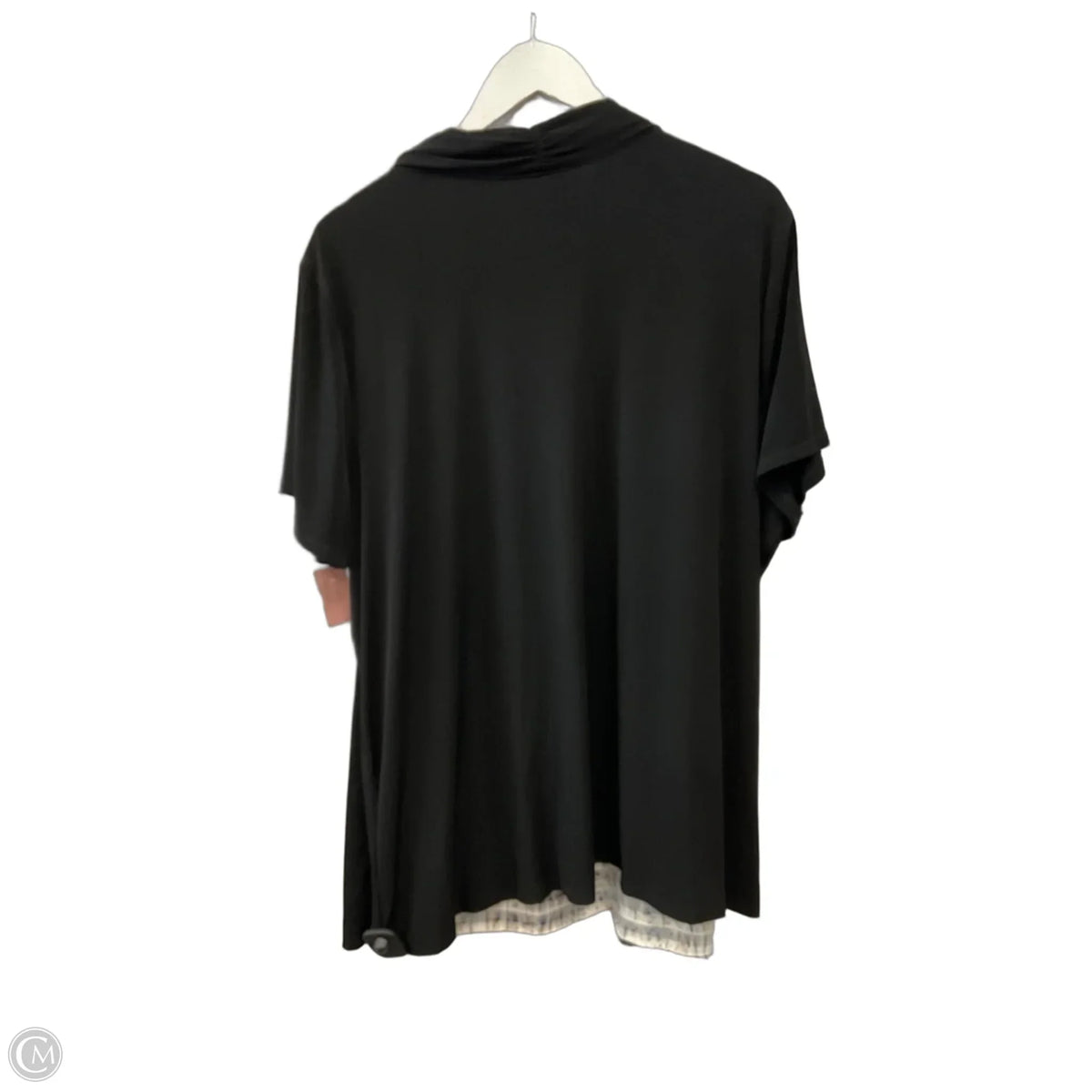Top Short Sleeve By Essentials In Black & Brown, Size: 2x