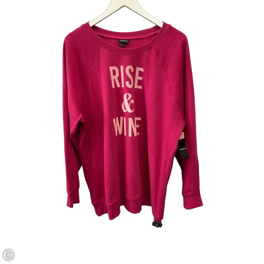 Sweatshirt Crewneck By Torrid In Pink, Size: 2x
