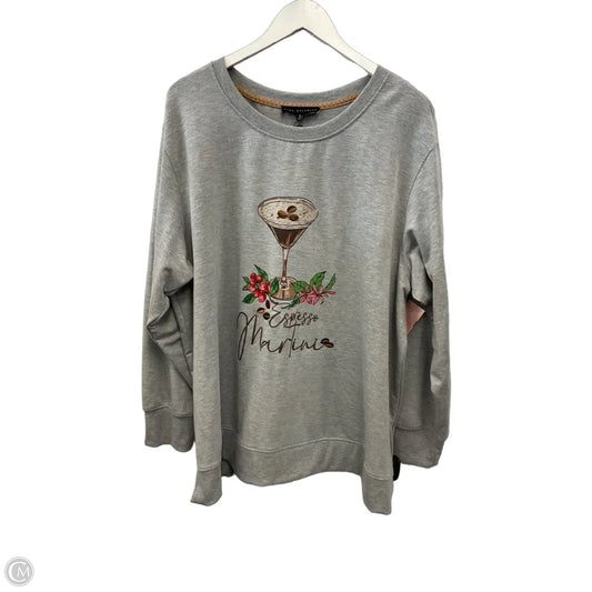 Top Long Sleeve By Jane And Delancey In Grey, Size: 2x