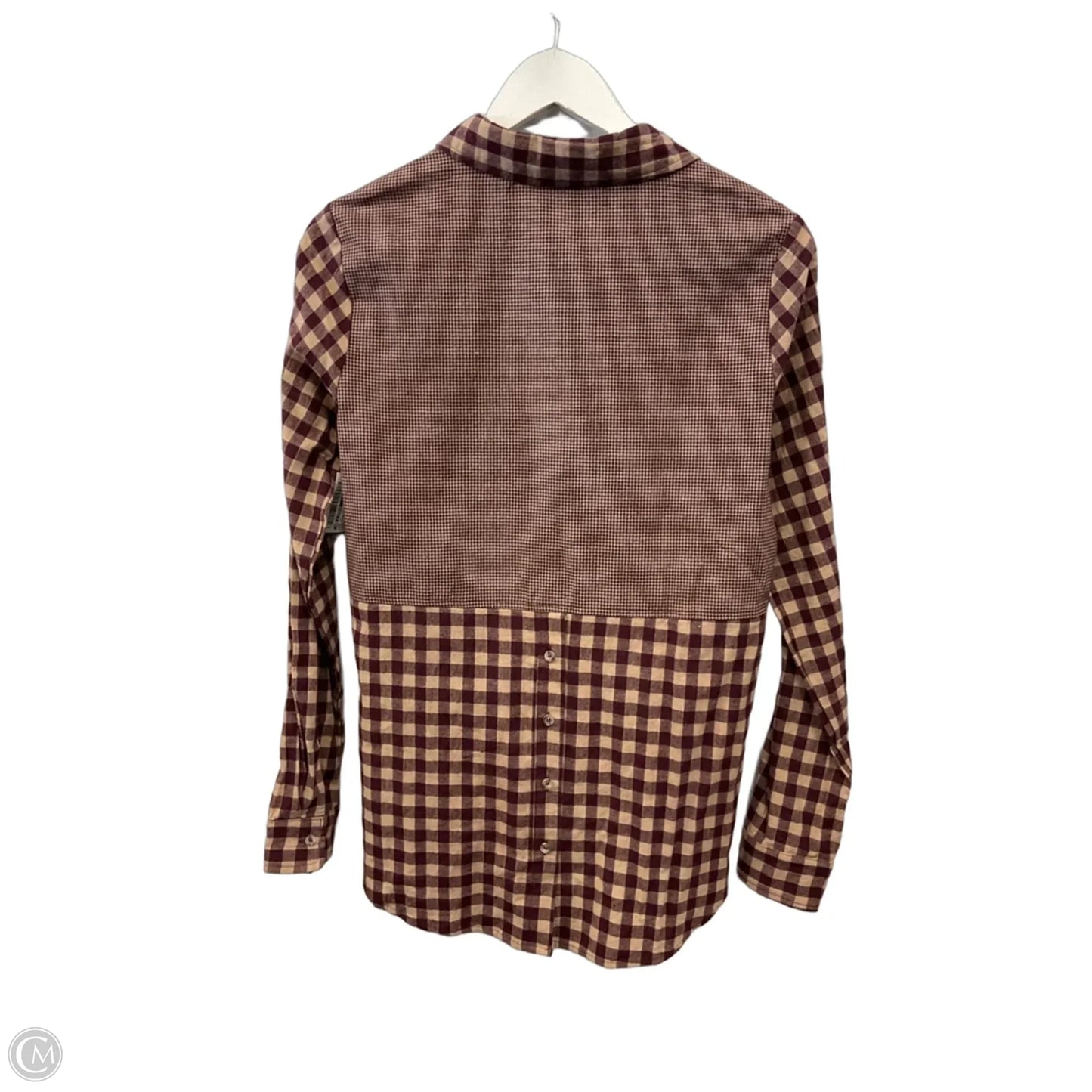 Top Long Sleeve By Hem & Thread In Red & Tan, Size: S