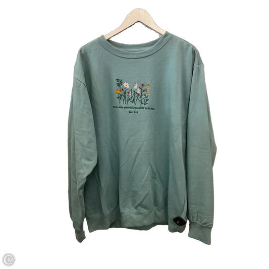 Sweatshirt Crewneck By Love In In Green, Size: Xl