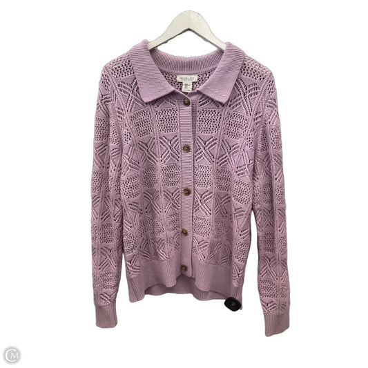 Sweater Cardigan By Rachel Zoe In Purple, Size: Xl