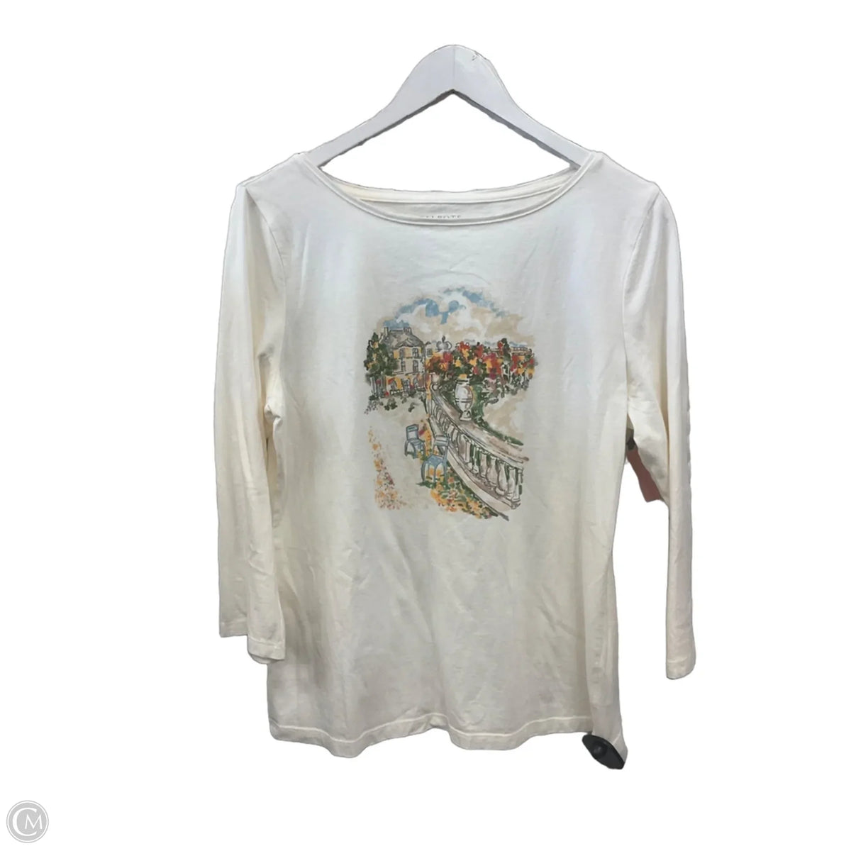 Top 3/4 Sleeve By Talbots In Cream, Size: L