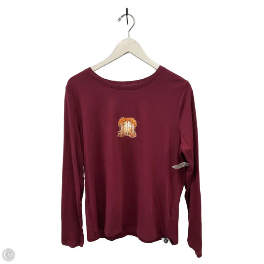 Top Long Sleeve By Time And Tru In Red, Size: L