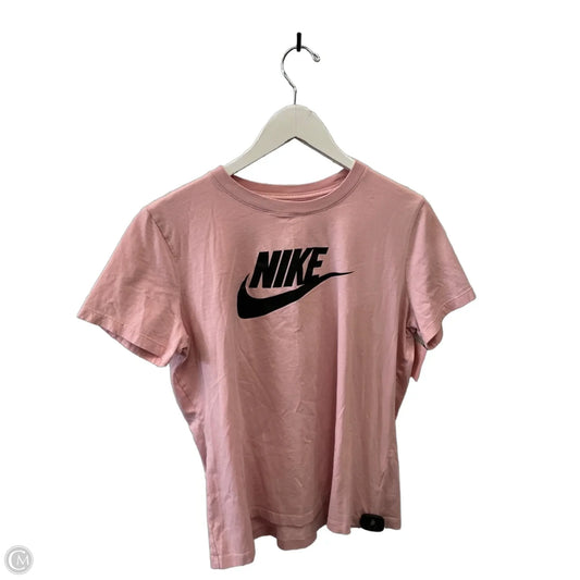 Athletic Top Short Sleeve By Nike Apparel In Pink, Size: L