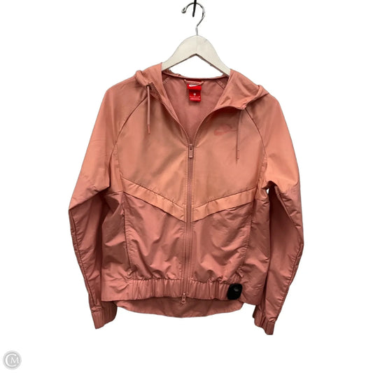 Athletic Jacket By Nike Apparel In Peach, Size: S