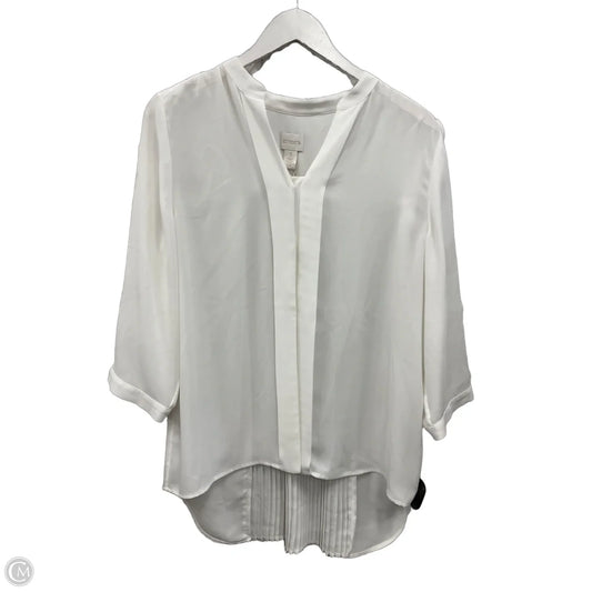 Top 3/4 Sleeve By Chicos In White, Size: M