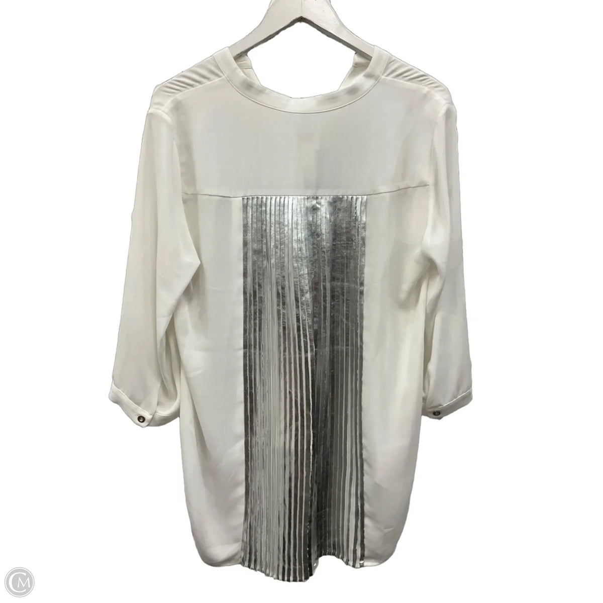 Top 3/4 Sleeve By Chicos In White, Size: M
