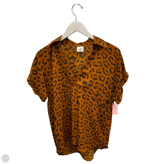 Top Short Sleeve By Cabi In Animal Print, Size: Xs