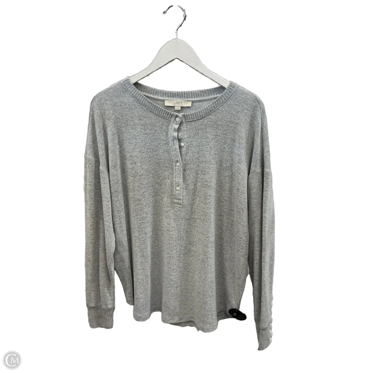 Top Long Sleeve By Loft In Grey, Size: M