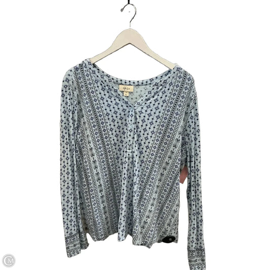 Top Long Sleeve By Style And Company In Blue, Size: Xl