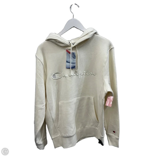 Athletic Sweatshirt Hoodie By Champion In Cream, Size: Xs