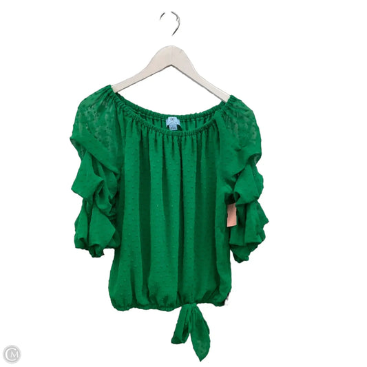 Top 3/4 Sleeve By Cece In Green, Size: S