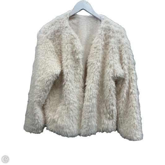Jacket Faux Fur & Sherpa By Kensie In Ivory, Size: L