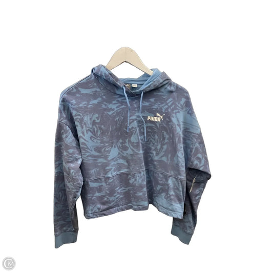 Athletic Sweatshirt Hoodie By Puma In Blue, Size: M