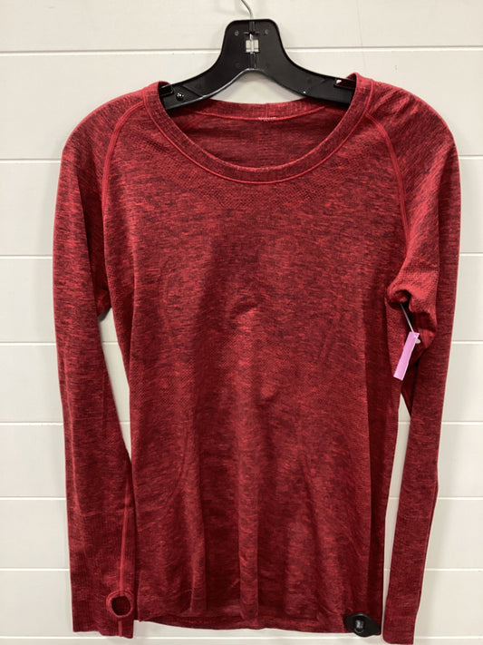 Athletic Top Ls Crewneck By Lululemon In Red, Size:10