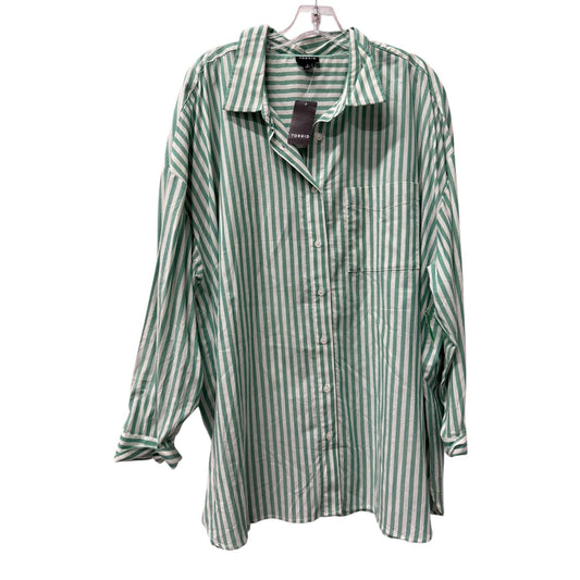 Top Ls By Torrid In Green & White, Size:2X