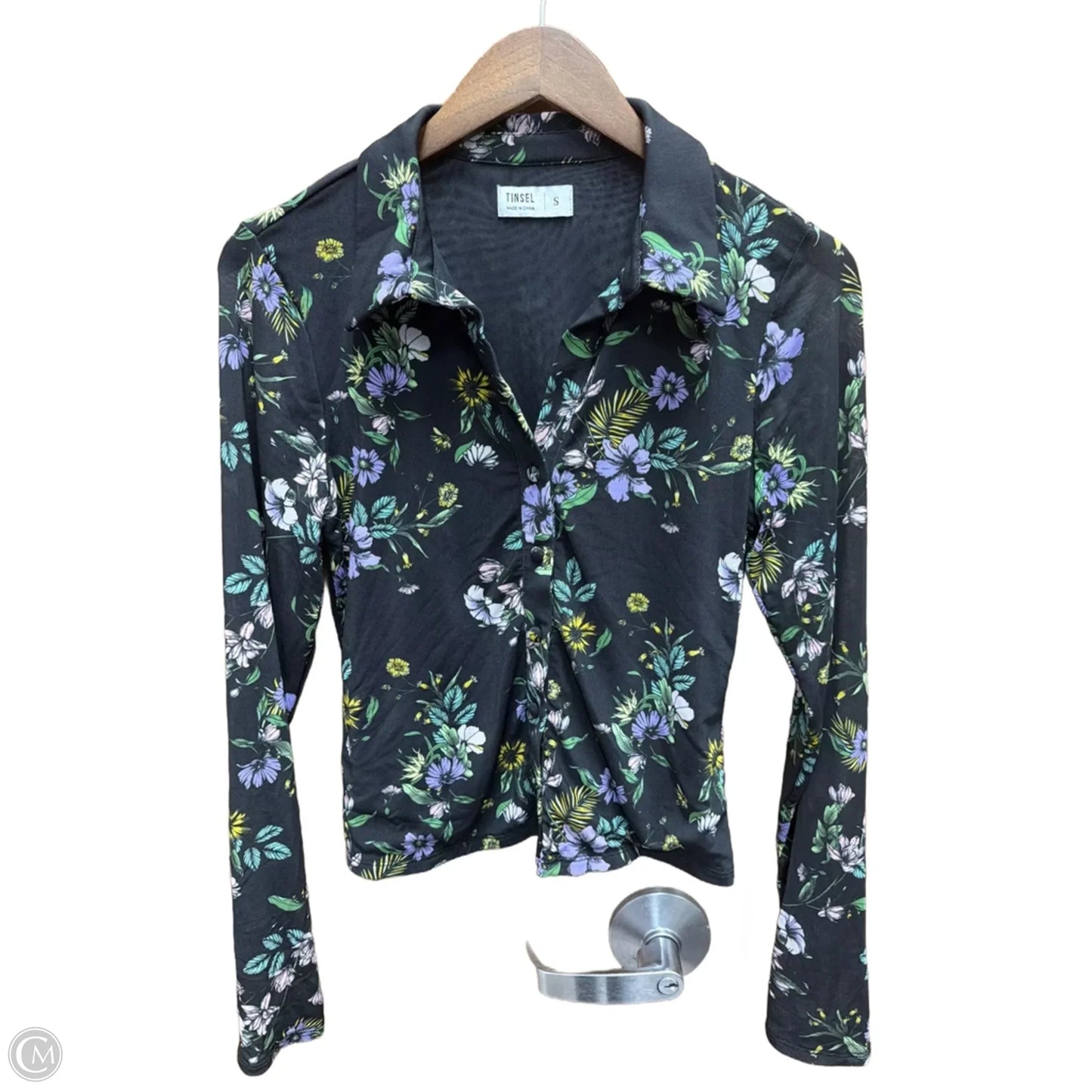 TINSEL Top Long Sleeve By Clothes Mentor In Floral Print, Size: S