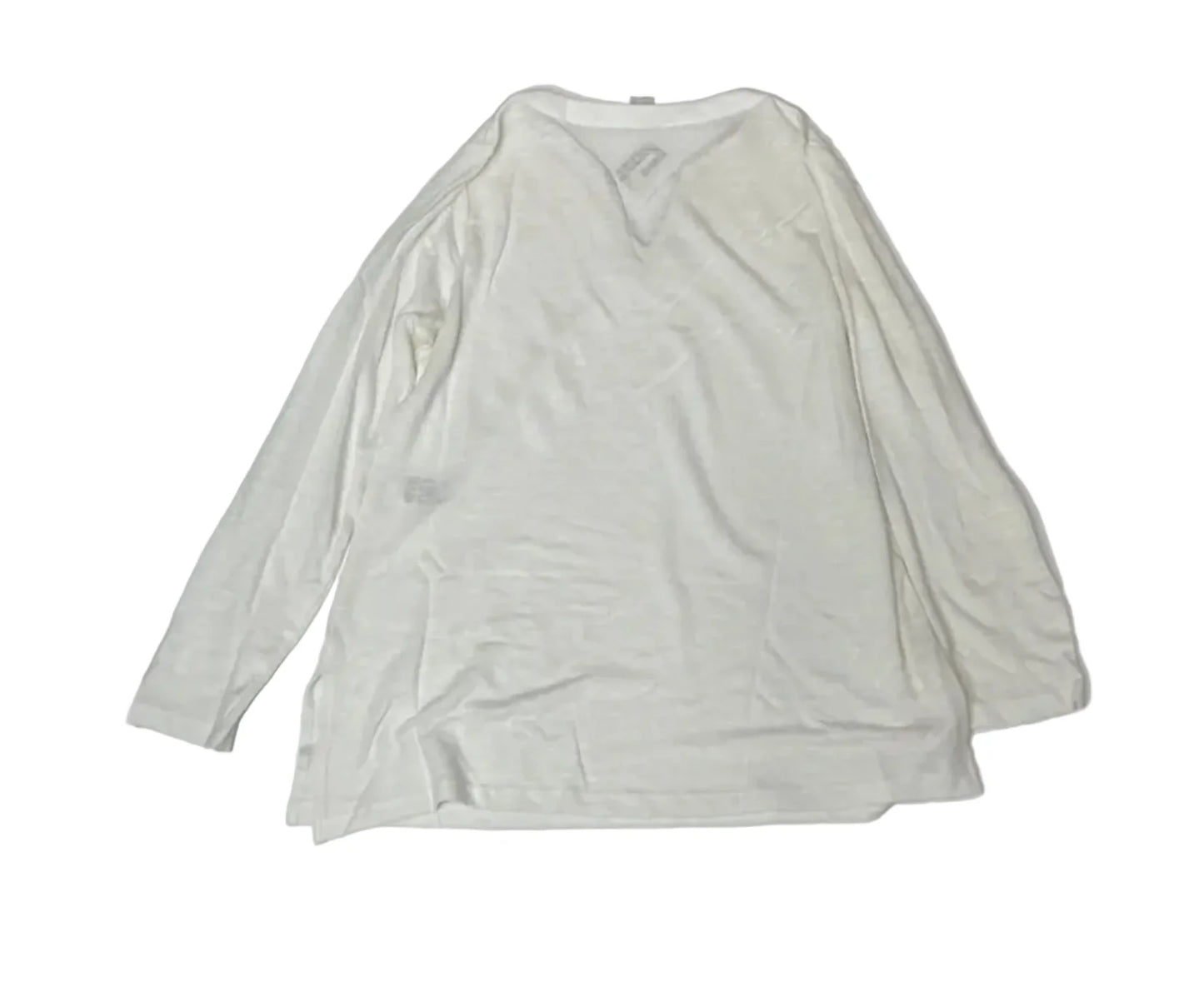 Top Long Sleeve By Chicos In Silver & White, Size: M