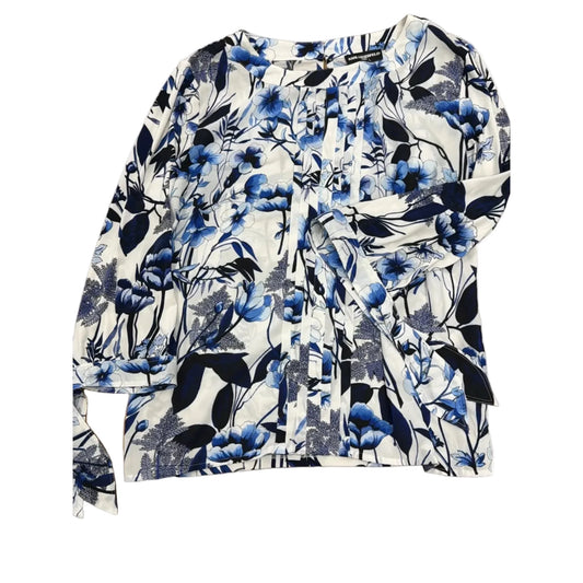 Top Long Sleeve Designer By Karl Lagerfeld In Floral Print, Size: L