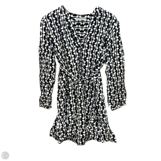 Dress Casual Midi By Zara In Black & Cream, Size: L