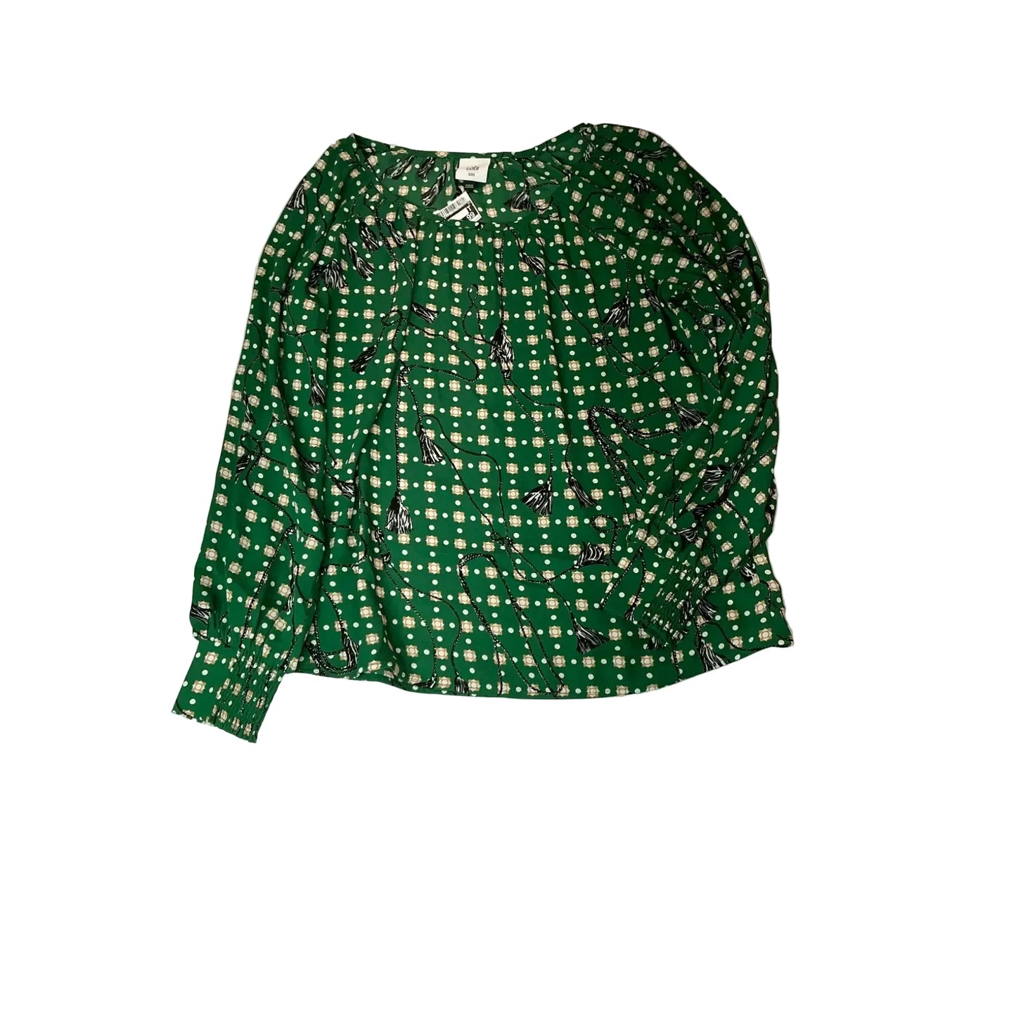 Top Long Sleeve By Cabi In Green, Size: Xxs
