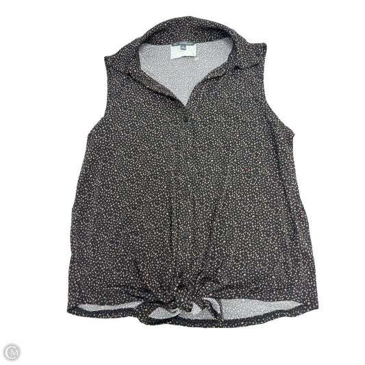 Top Sleeveless By Adrianna Papell In Black & Brown, Size: S