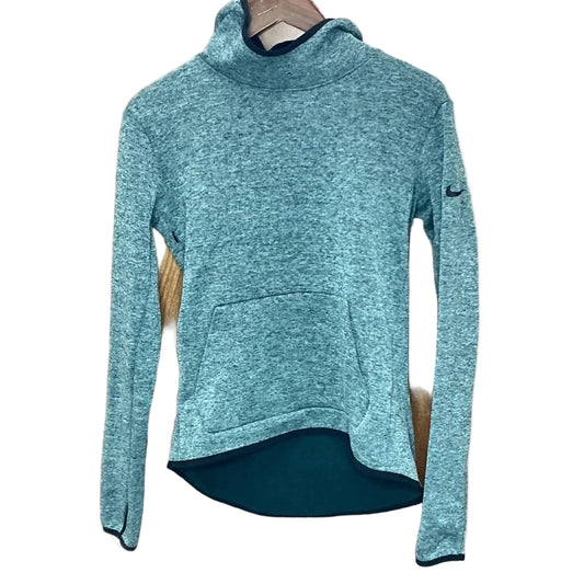 Athletic Top Long Sleeve Hoodie By Nike In Green, Size: S