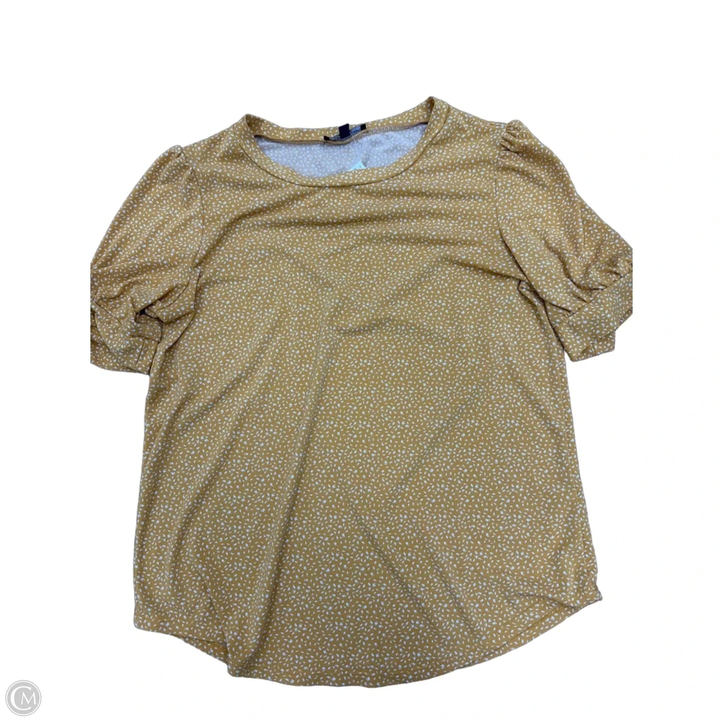 Top Short Sleeve By Adrianna Papell In Yellow, Size: S