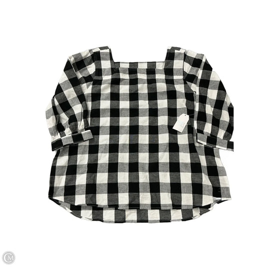 Top 3/4 Sleeve By Time And Tru In Plaid Pattern, Size: 2x
