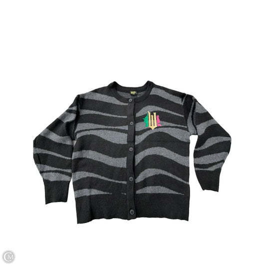 Sweater Cardigan By Clothes Mentor In Black & Grey, Size: Xl