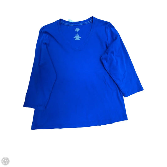 Top Long Sleeve Basic By St Johns Bay In Blue, Size: Xl
