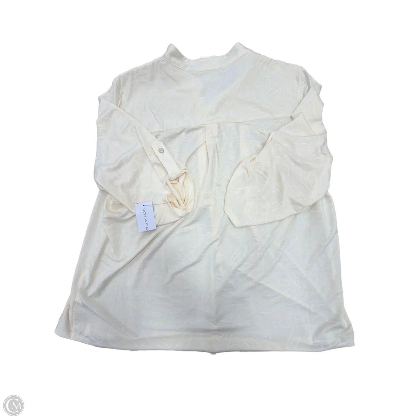 Top Long Sleeve By Notations In Cream, Size: 1x