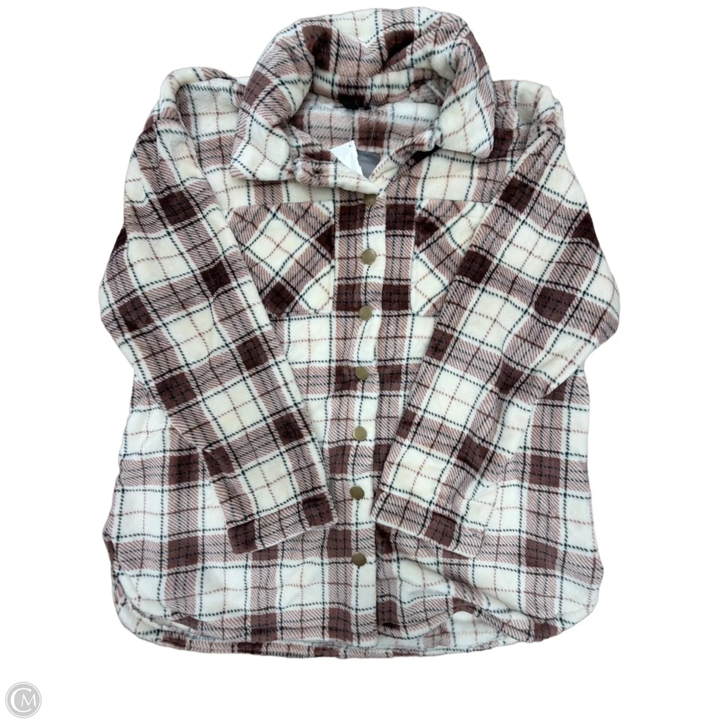 Jacket Shirt By Torrid In Plaid Pattern, Size: L