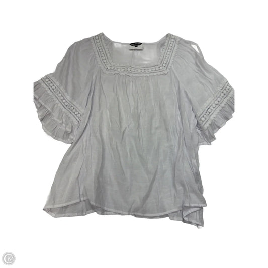 Top Short Sleeve By Unique Spectrum In White, Size: 2x