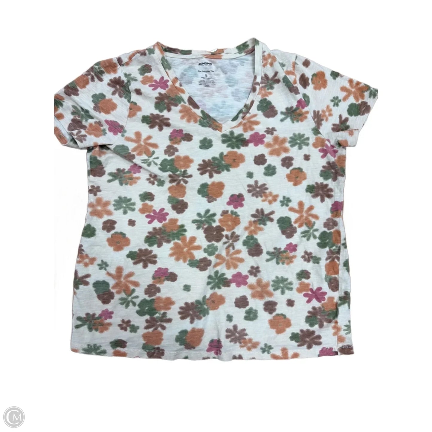Top Short Sleeve By Sonoma In Floral Print, Size: S