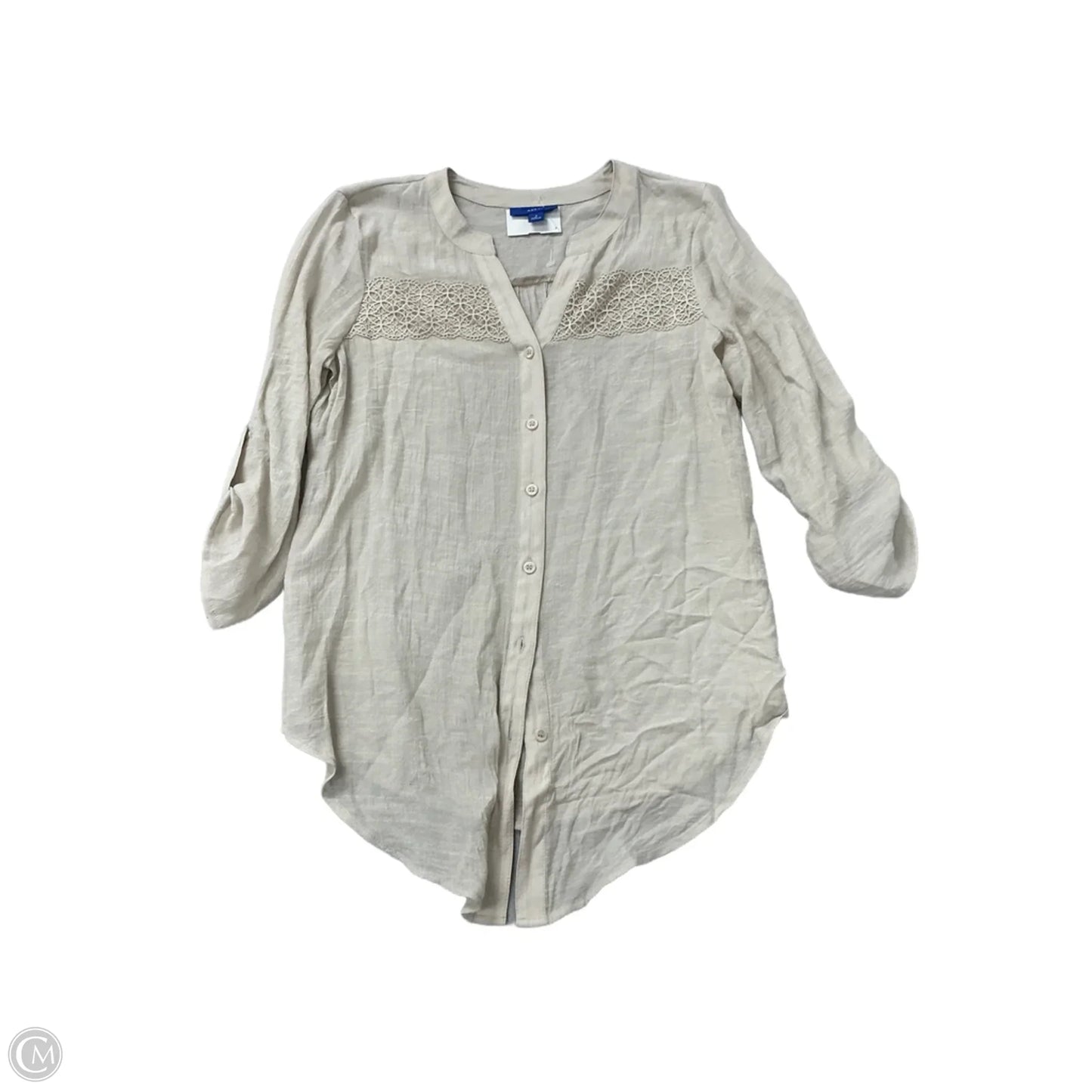 Top Long Sleeve By Apt 9 In Tan, Size: S