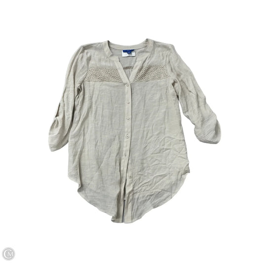 Top Long Sleeve By Apt 9 In Tan, Size: S
