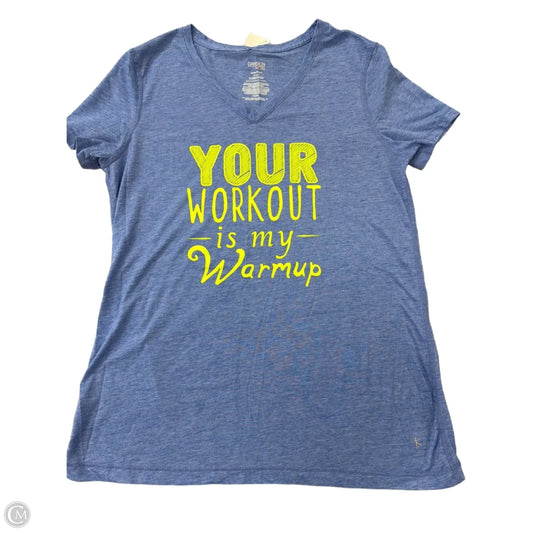 Athletic Top Short Sleeve By Danskin Now In Blue, Size: M