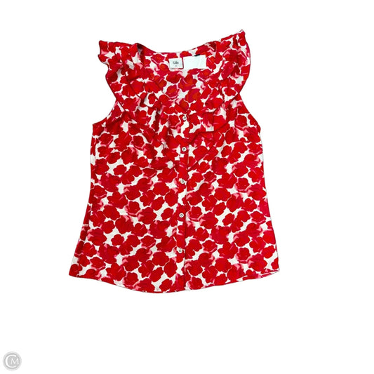 Top Sleeveless By Cabi In Red & White, Size: Xs