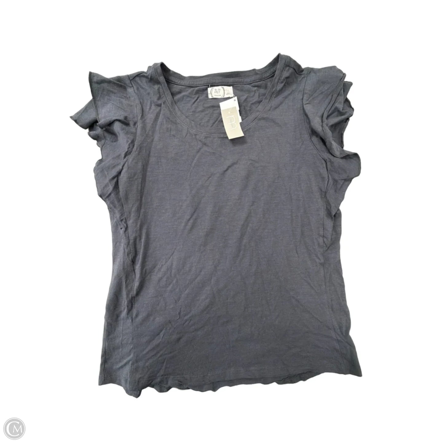 Top Short Sleeve By Maurices In Grey, Size: L