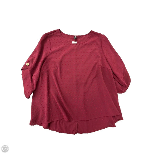 Top Short Sleeve By Shein In Red, Size: 2x