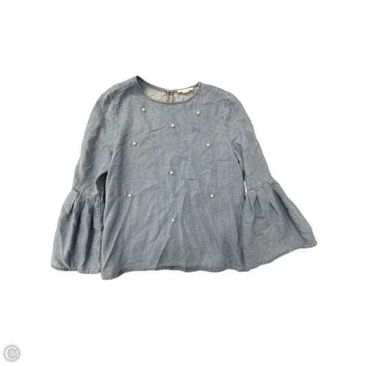 Top Long Sleeve By Beachlunchlounge In Blue Denim, Size: S