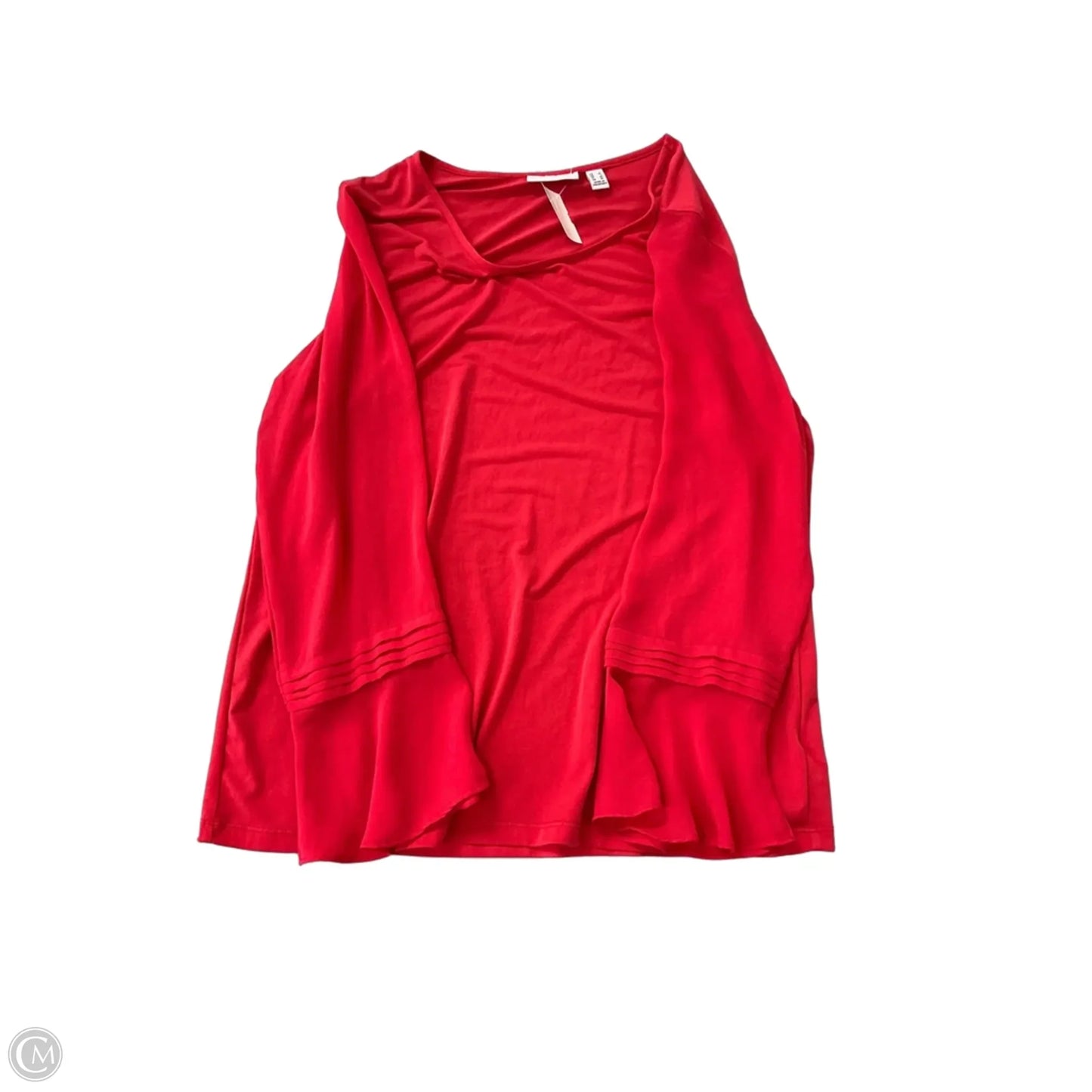 Top Long Sleeve By Susan Graver In Coral, Size: L