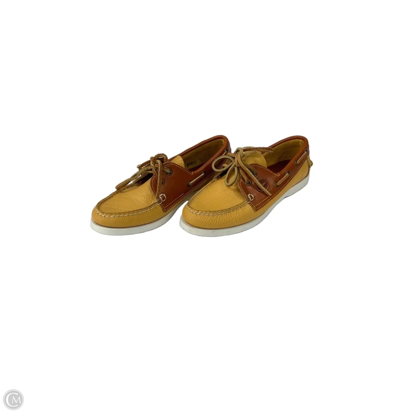Shoes Designer By Dooney And Bourke In Brown & Yellow, Size: 6