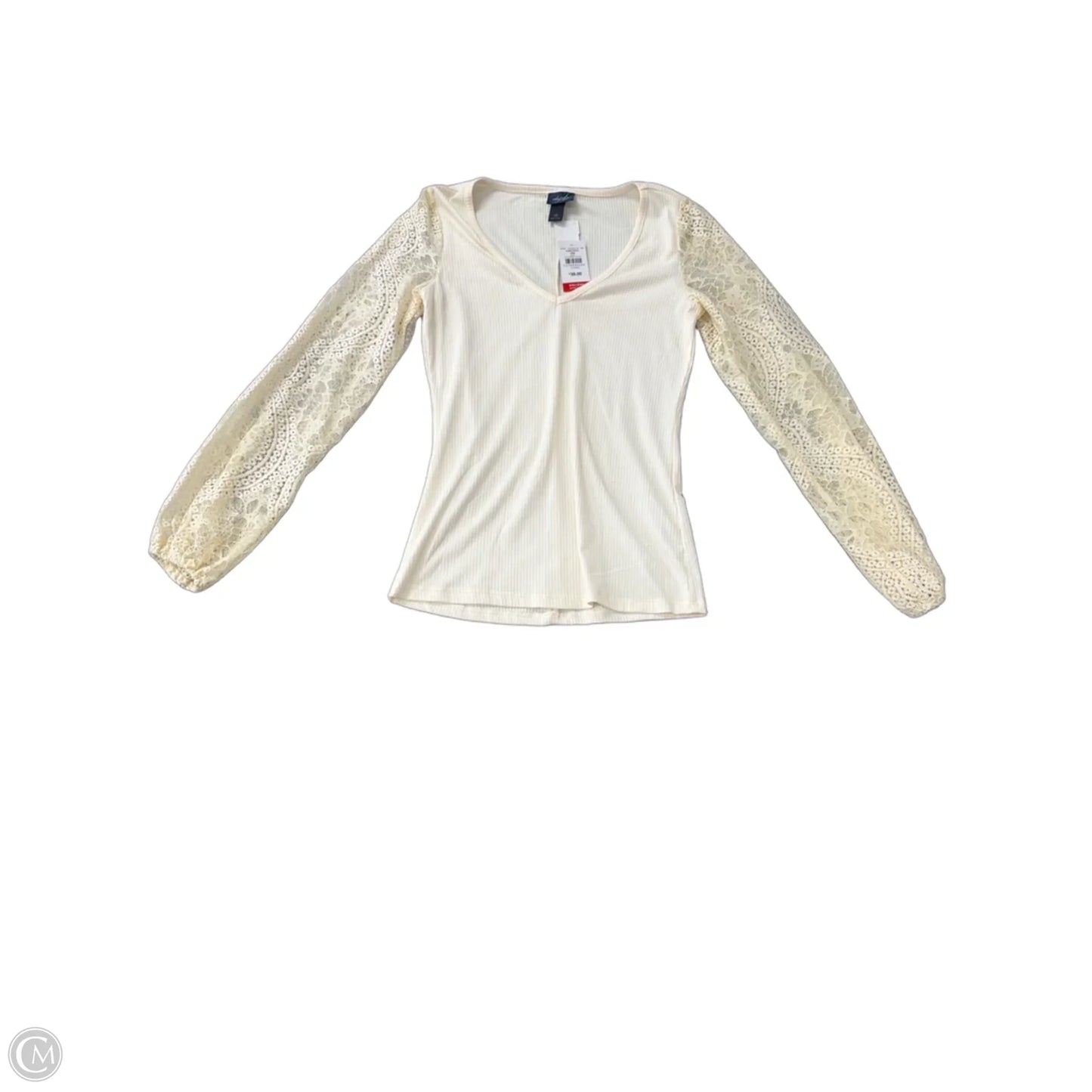 Top Long Sleeve By Daytrip In Cream, Size: Xs