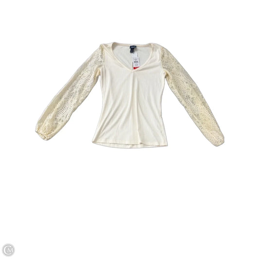 Top Long Sleeve By Daytrip In Cream, Size: Xs